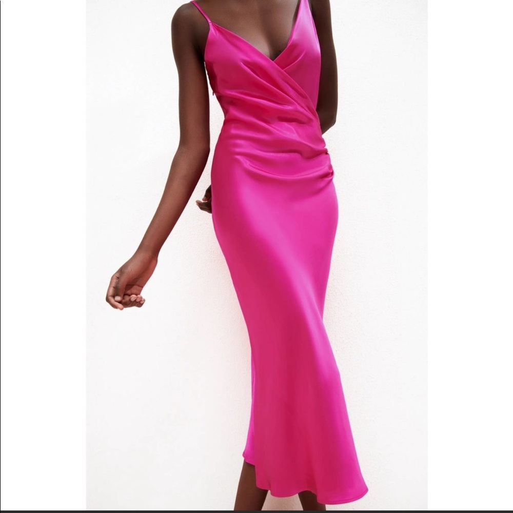 Zara hot pink dress